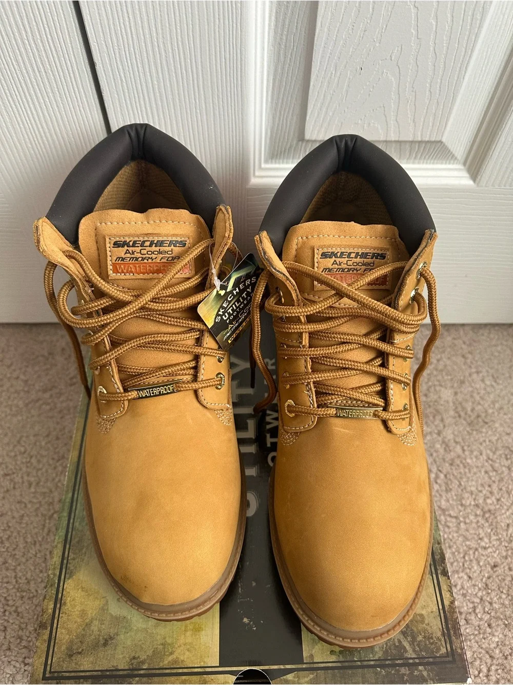 Skechers Men's Wheat Tan Waterproof Work Boots